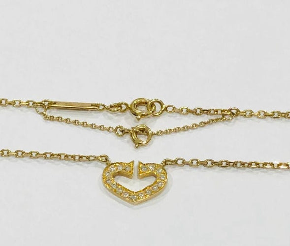 Collier Cartier - Collier cœur, or jaune, diamants 58 Facettes