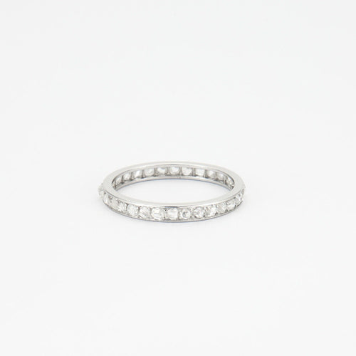 Bague 59 Alliance en Or blanc, diamants 58 Facettes