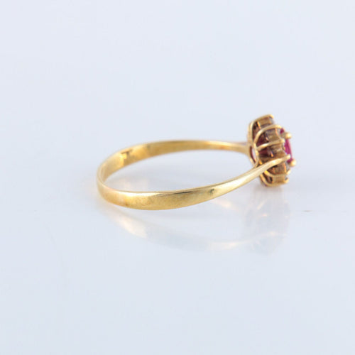 Bague 56.5 Bague Marguerite pierre rouge 58 Facettes JE148