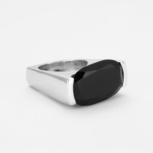Bague 54 Bague en Or gris, Onyx 58 Facettes