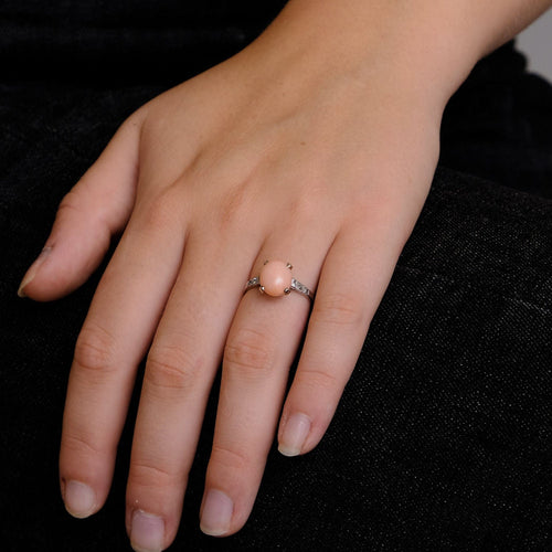 Bague 54 Bague Corail peau d'ange Diamants 58 Facettes 1