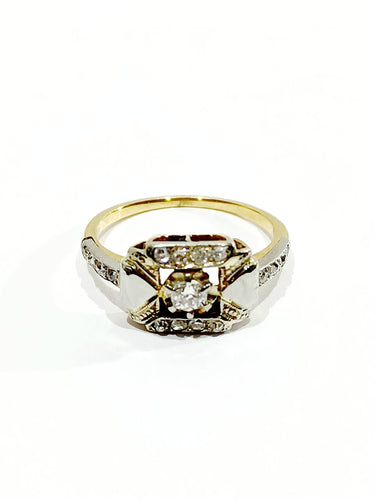 Bague Bague Art Déco Or Et Diamants 58 Facettes 3082/1