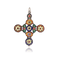 Pendentif Croix ancienne en argent et  Émaux Bressans 58 Facettes