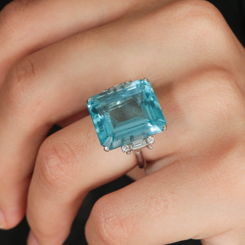 Bague Bague Aigue-marine 58 Facettes
