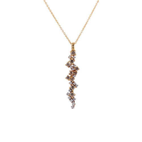 Collier Collier or jaune, diamants bruns et blancs 58 Facettes P1L14