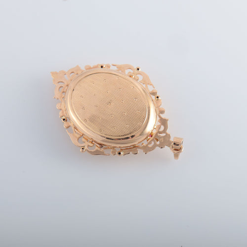 Pendentif Pendentif porte-photo rubis de synthèse et perles 58 Facettes