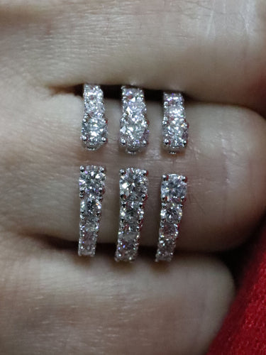 Bague 53 Bague triple rang diamants ronds 58 Facettes P592