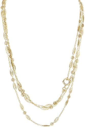 Collier SAUTOIR ANCIEN MAILLE FILIGRANE 58 Facettes 058961
