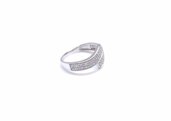Bague 56 Bague en or blanc, diamants 58 Facettes RA-467/1