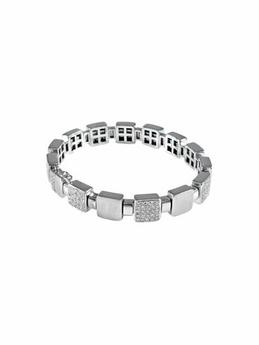 Bracelet Bracelet Carrés Or Blanc Diamants 58 Facettes