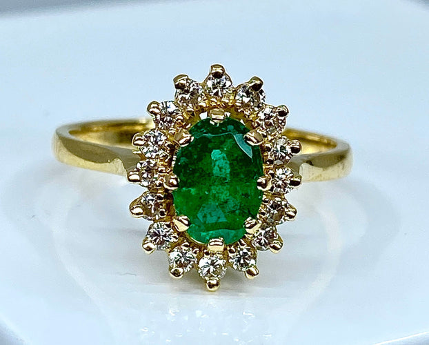 Bague Bague marguerite émeraude diamants 58 Facettes AB181