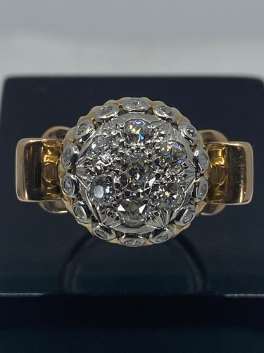 Bague 51 Bague or jaune,, diamants 58 Facettes