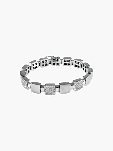 Bracelet Bracelet Carrés Or Blanc Diamants 58 Facettes