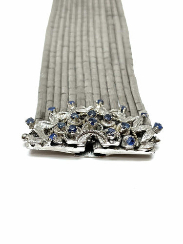 Bracelet Bracelet vintage en or blanc, saphirs 58 Facettes