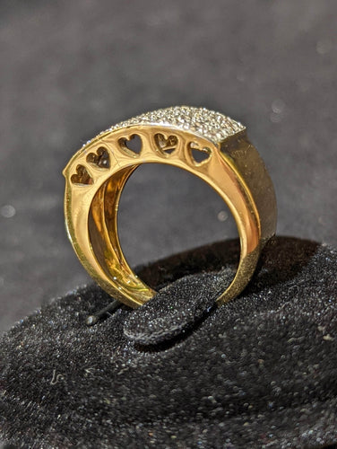 Bague Bague en or jaune & pavage diamants 58 Facettes