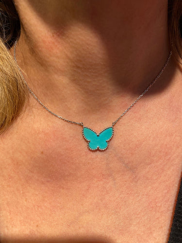 Pendentif Van Cleef & Arpels - pendentif Butterfly turquoise 58 Facettes 096322243181