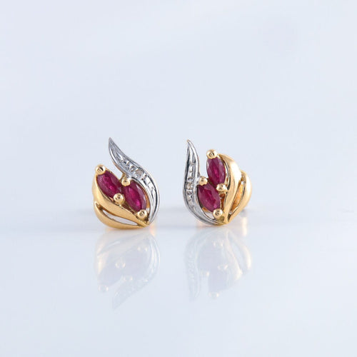 Boucles d'oreilles Clous d'oreilles rubis 58 Facettes JE64