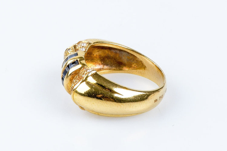 Bague 51 Bague saphir diamant en or massif 58 Facettes 111.87942-B3