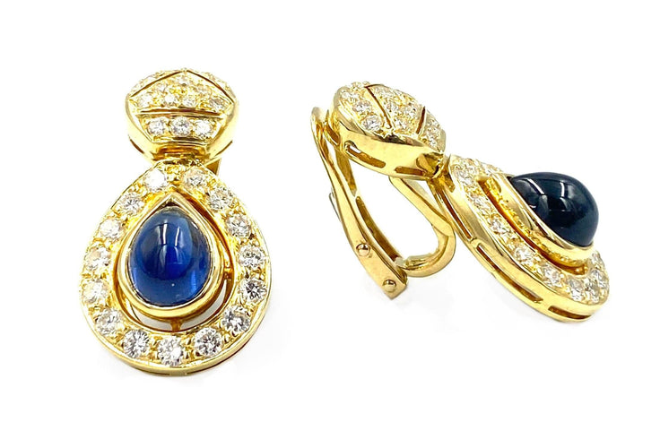 Boucles d'oreilles ADLER - boucles d’oreilles or jaune, saphirs et diamants 58 Facettes