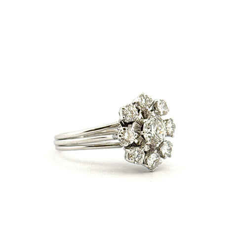 Bague 57 Bague soleil or blanc 18 carats et diamants 58 Facettes