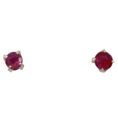 Boucles d'oreilles Clous spinelle rouges, or jaune 58 Facettes 063361