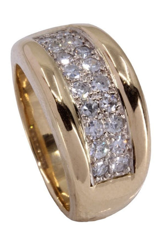 Bague 56 Bague Or jaune pavage Diamants 58 Facettes 077581