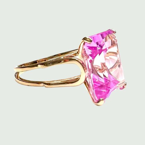 Bague BAGUE RÉTRO SPINELLE ROSE 58 Facettes Q926A