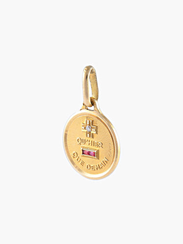 Pendentif Médaille Amour A.Augis, Plus qu’hier moins que demain 58 Facettes