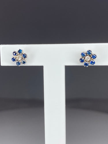 Boucles d'oreilles Boucles d’oreilles saphir et diamants 58 Facettes