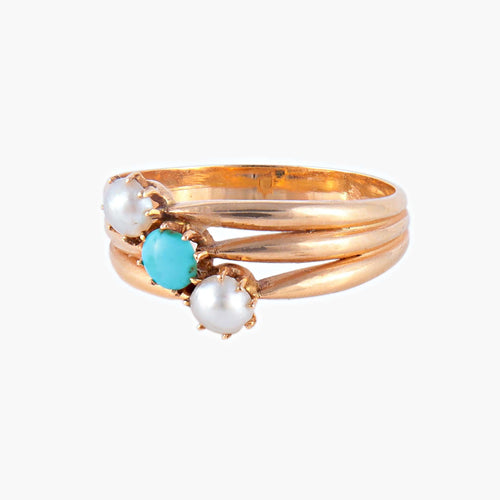 Bague 58 Bague Perles Turquoise 58 Facettes