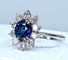 Bague 59 Bague marguerite saphir diamants 58 Facettes AB149