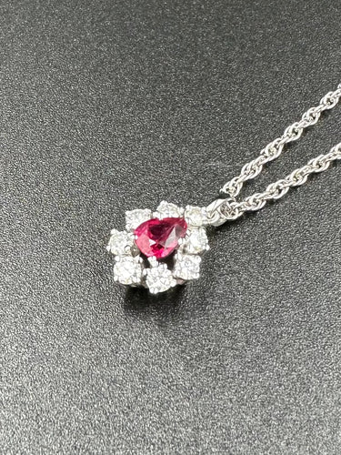 Pendentif CARL BUCHERER - Pendentif Or blanc Rubis Diamants 58 Facettes