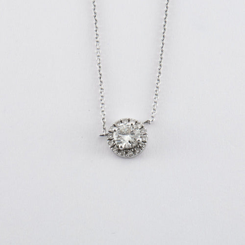 Collier Collier en or blanc Diamants 58 Facettes