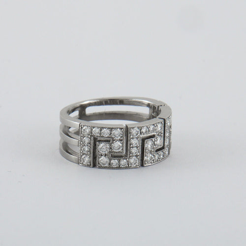 Bague 55 Bague anneau motif grec Diamants 58 Facettes
