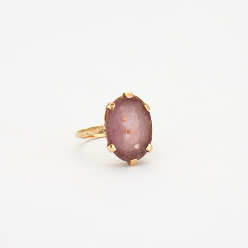 Bague 46 Bague Or jaune, quartz rose 58 Facettes