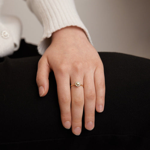 Bague 52 Solitaire en Or jaune, diamants 58 Facettes