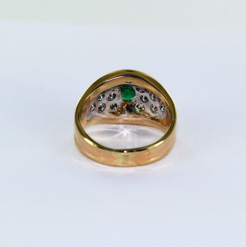 Bague BAGUE EMERAUDE ET PAVAGE DIAMANTS 58 Facettes