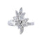 Bague 54.5 Bague "feuilles" or blanc et diamants 58 Facettes P6L14D