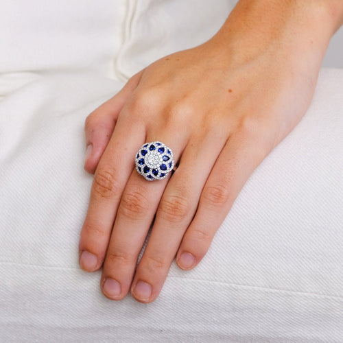 Bague 53 Bague Empire Saphir Diamants 58 Facettes 2.118