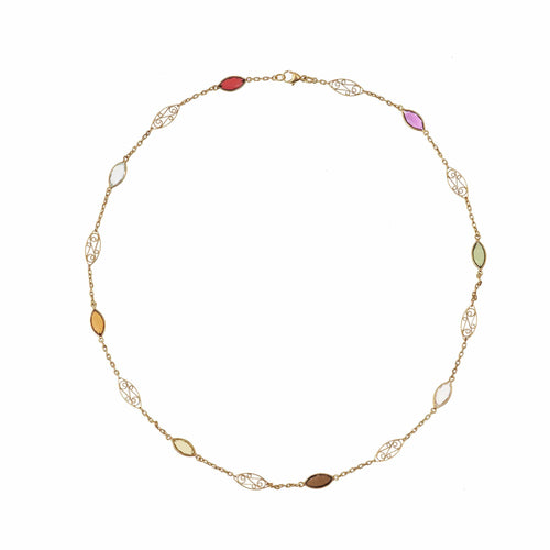 Collier Collier Vintage Gemmes Or Jaune Filigrané 58 Facettes C143