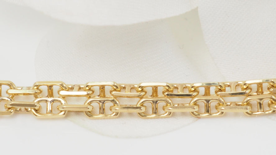 Collier 70cm Sautoir maille marine limée en or jaune 58 Facettes 32468