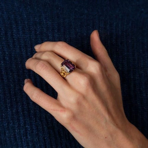 Bague Bague fils d'or Améthyste 58 Facettes