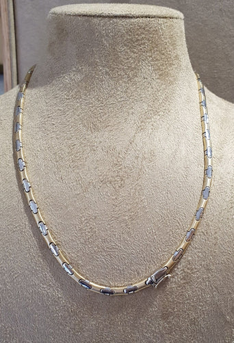 Collier Collier Or Jaune et Or Blanc, 14 carats 58 Facettes