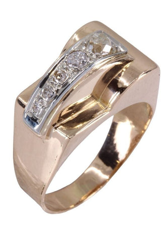 Bague Bague Tank Or jaune Diamant 58 Facettes 077591