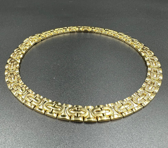 Collier CARTIER - Collier vintage or jaune et diamants 58 Facettes
