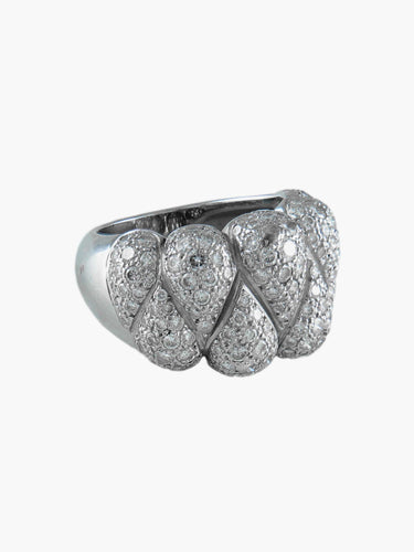 Bague Bague Or Blanc et Pavage Diamants 58 Facettes