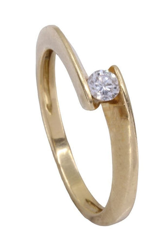 Bague 57 Solitaire diamant or jaune 58 Facettes 081361