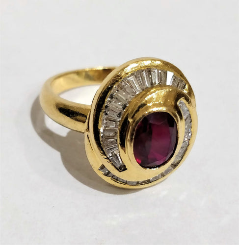 Bague 51 Bague or jaune tourbillon rubis et diamants 58 Facettes 1CA202/1