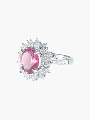 Bague 52 Bague Marguerite Saphir rose Diamants 58 Facettes