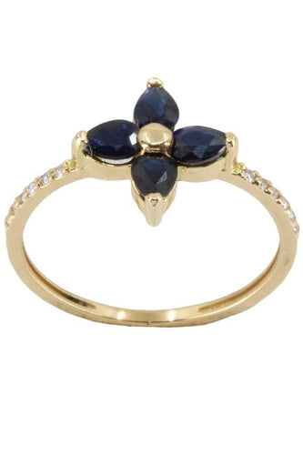 Bague BAGUE FLEUR SAPHIRS ET DIAMANTS 58 Facettes 056241